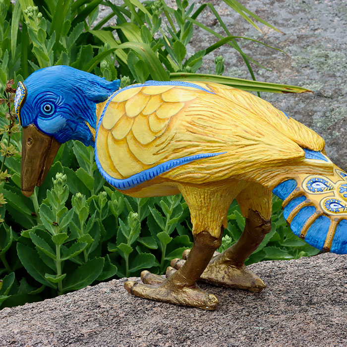 Fantasy bird sculpture.