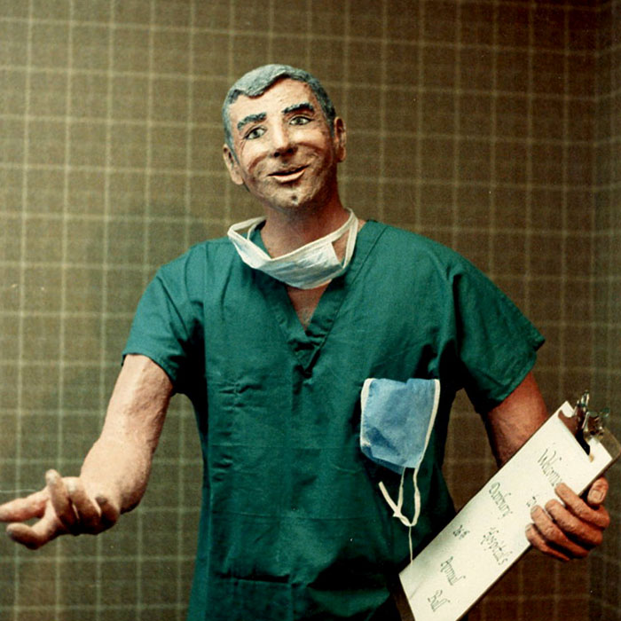 Doc, human doctor sculpture