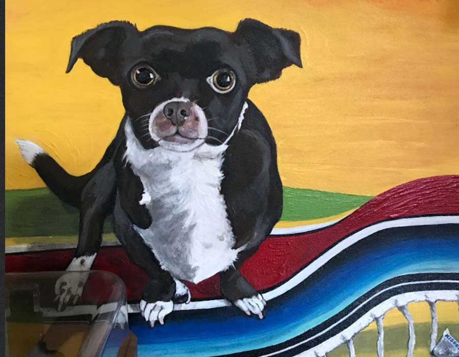 Painting of Hershey, Peggy's dog.