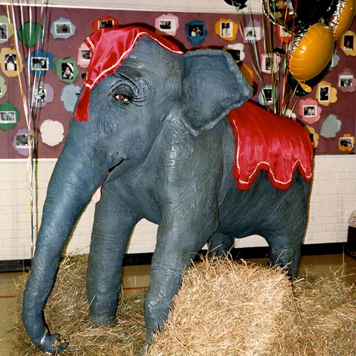 Jumby sculpture of a vintage elephant.